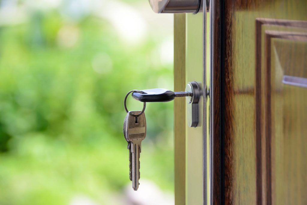Key inside the front door.